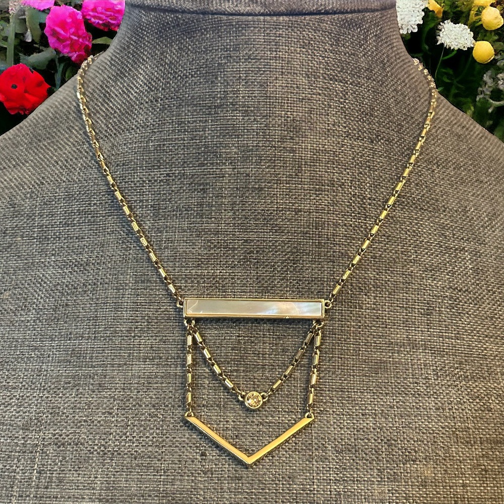 Cole Haan Mother of Pearl chevron necklace